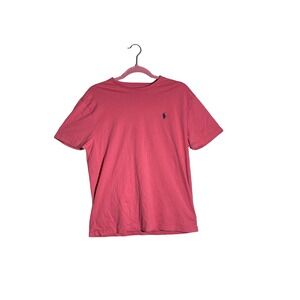 Polo Ralph Lauren Mens Classic  Pink Cotton Crew Neck T-Shirt Size M Pony Log